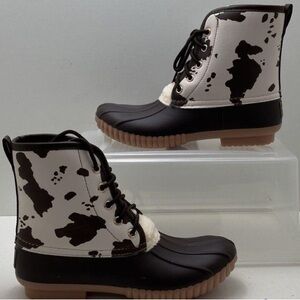 Simply Southern Black and White Cow Print Boots